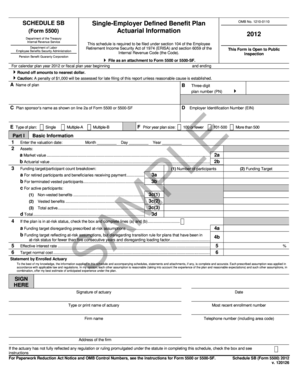 Schedule SB Single-Employer Defined Benefit Plan