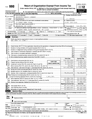 IRS Form 990 Return of Organization Exempt From Income Tax