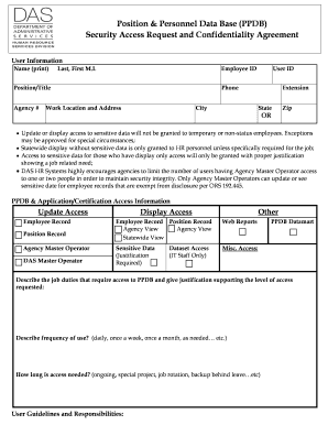 PPDB Security Access Request and Confidentiality Agreement