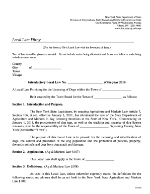 New York Dog Licensing Local Law