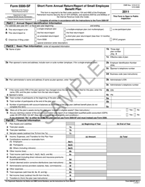 Form 5500-SF Short Form Annual Return