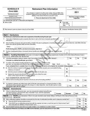 Schedule R Retirement Plan Information Form 5500