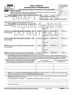 IRS Form 2848 Power of Attorney