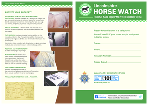 Lincolnshire Horse Watch Property Record Form