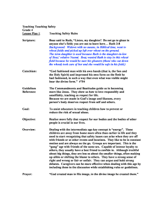 Teaching Touching Safety Lesson Plan
