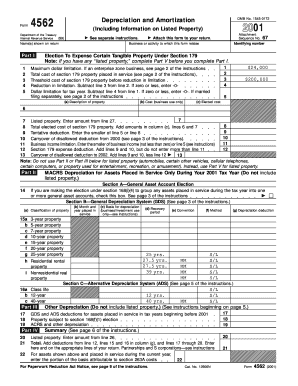 IRS Form 4562 Depreciation and Amortization