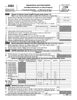 IRS Form 4562 Depreciation and Amortization