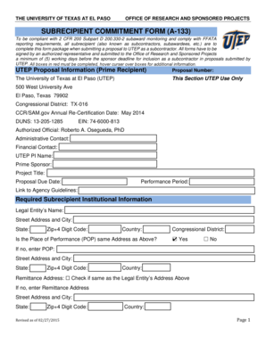 Payroll error email to employer - Subrecipient Form -Domestic - research utep