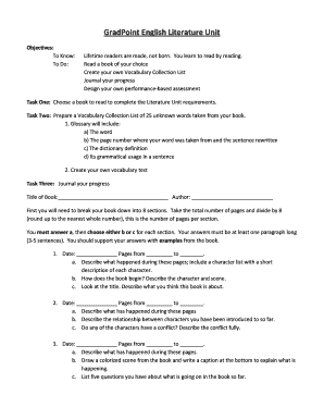 English Literature Unit Study Guide