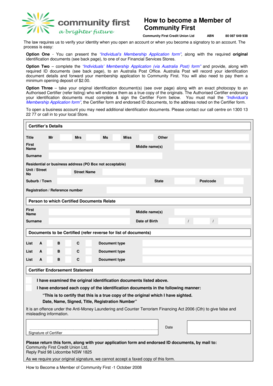 Community First Credit Union Membership Application
