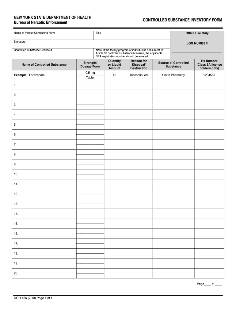 Controlled Inventory Form Fill Online Printable Fillable Blank 