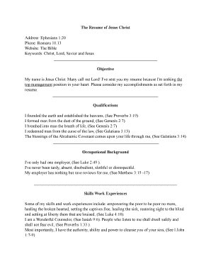 Resume Of Jesus - Coach Meyer