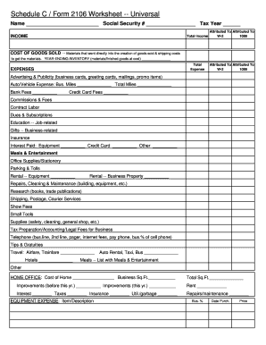 Schedule C Expenses Worksheet - Fill Online, Printable, Fillable, Blank |  pdfFiller