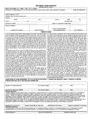 Equipment Lease Contract