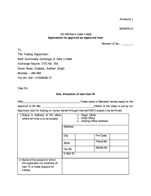 Application for Approved User