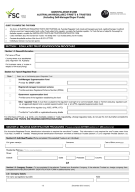 Australian Regulated Trusts Identification Form