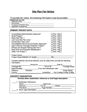Site Plan Fair Notice Application