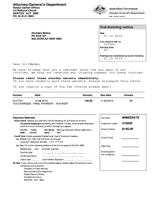 2nd Dunning Notice for Overdue Invoices