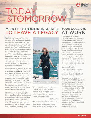 Heart and Stroke Foundation Legacy Donation Form