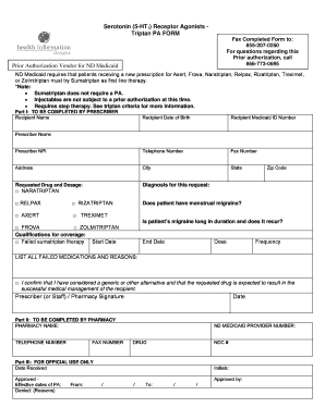 ND Medicaid Triptan Prior Authorization Form