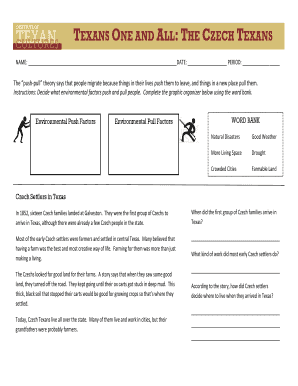 Czech Texans Worksheet