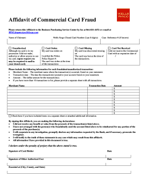 Please return this Affidavit to the Business Purchasing Service Center by fax at 866-831-4452 or e-mail at pcarddisputewellsfargo - sites uchastings