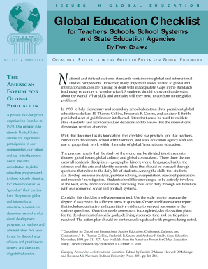 Global Education Checklist for Teachers