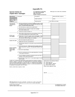 Special Claims for Unpaid Rent/Damages