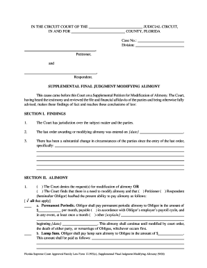 Supplemental Final Judgment Modifying Alimony