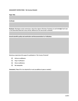 Manuscript Review Form