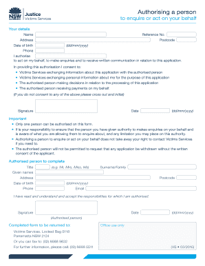 Victim Services Authorization Form