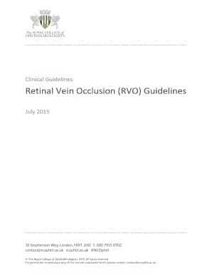 Retinal Vein Occlusion Guideline: Executive Summary – UWNF