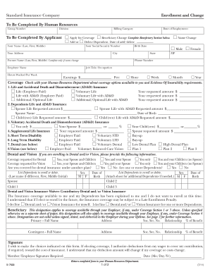 Standard Insurance Enrollment and Change Form