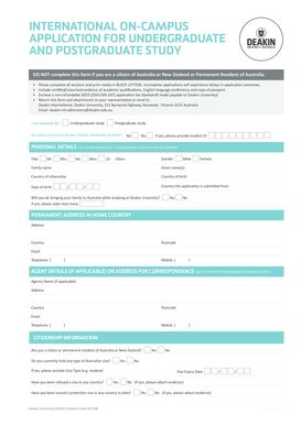 International Student Application Form