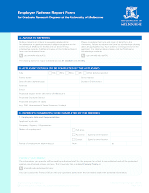 Employer Referee Report Form