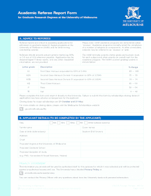 Academic Referee Report Form