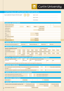 Curtin English Application Form