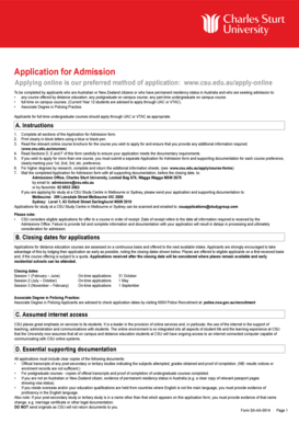Application for Admission