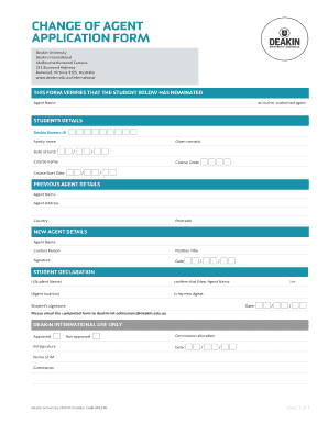 Change of Agent Application Form