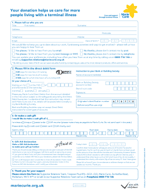Marie Curie Donation Form