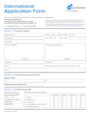 International Application Form