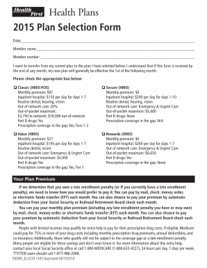Medicare Advantage Plan Selection Form