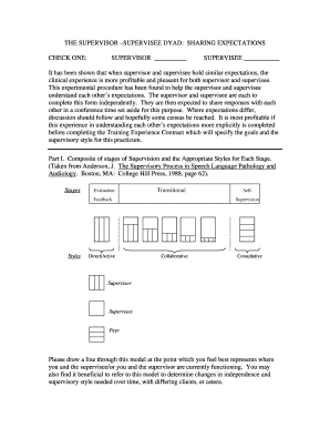 Supervisor-Supervisee Expectations Form