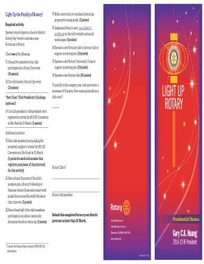 Rotary Club Presidential Citation Form