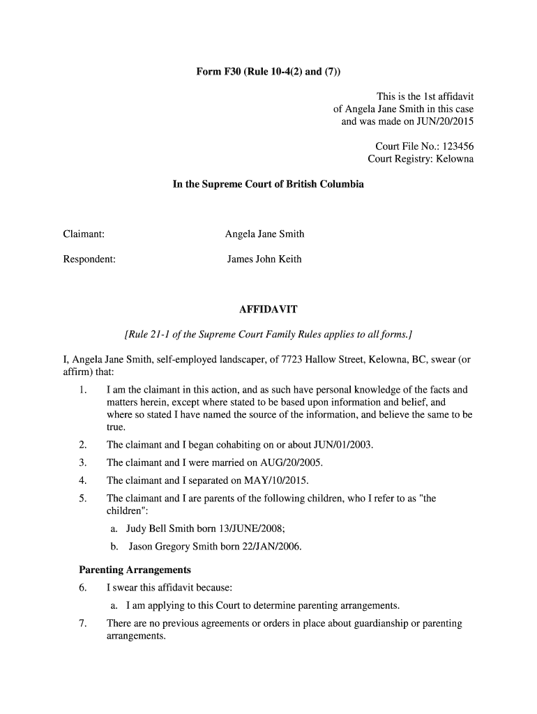 How To Write An Affidavit For Family Court Fill Out Sign Online DocHub