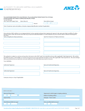 Authority to Deliver Shipping Documents