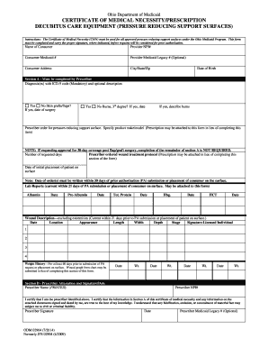 Ohio Medicaid Decubitus Care Equipment Certificate