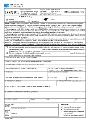 ISSN Application Form