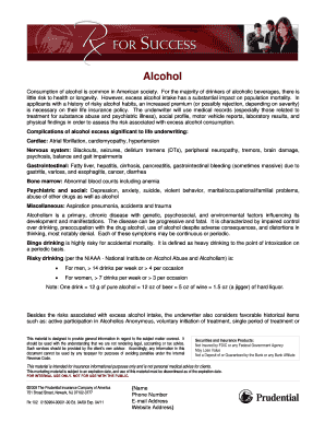 Life Insurance Underwriting Guidelines for Alcohol Excess