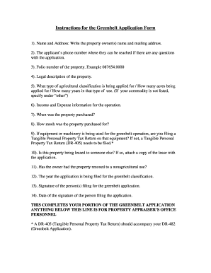 Florida Greenbelt Application Form DR-482